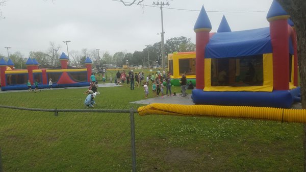 kids bouncy house plus a playground