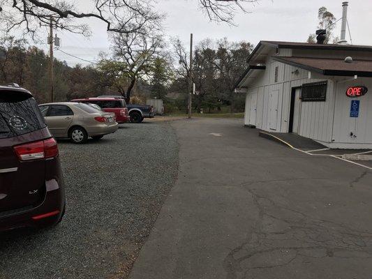 Parking and front door