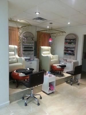 Princess-y pedicure area!