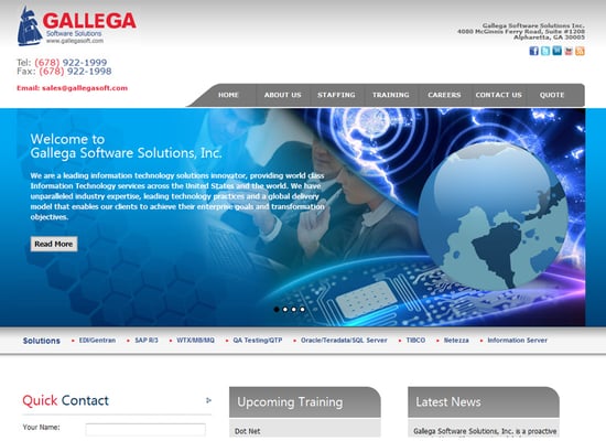 LnT-Creations website design for Gallega Software Solutions