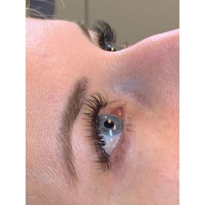 Classic Eyelash Extensions with flat extensions added