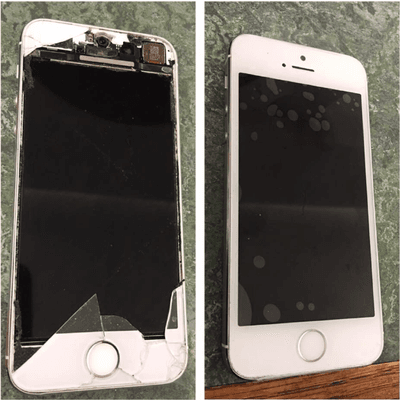 Emergency screen restore iPhone 5s. Completed in time for the client to make his next appointment.