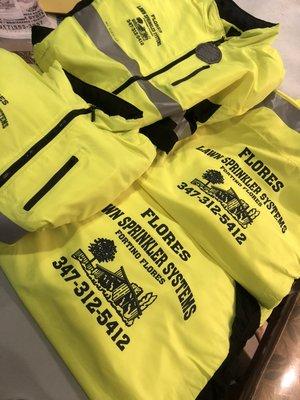 Working outdoors can be dangerous! Custom weatherproof, High visibility jackets.