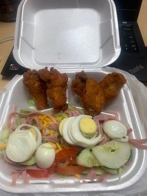 Wings with Chef Salad