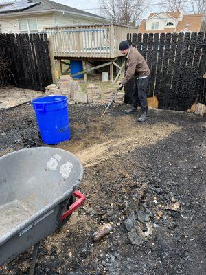 Burned up Shed Removal