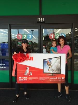 This is the winner of our first TV raffle with her lovely Daughter.