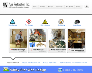 Web Design Portfolio Item - Water & Fire Damage Restoration Company - www.prrestoration.com