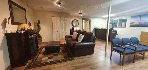 Our comfortable waiting room at We Care Wellness Center.