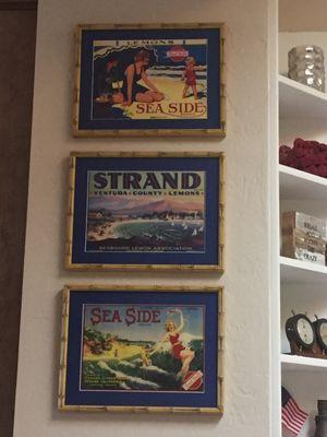 Beautiful framing of some of our vintage labels. Thanks Joanne!