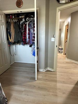 LVP throughout room closet and hallway