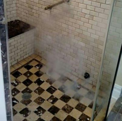 Custom steam shower.