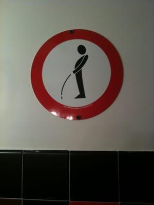 Amusing sign in Men's Room.