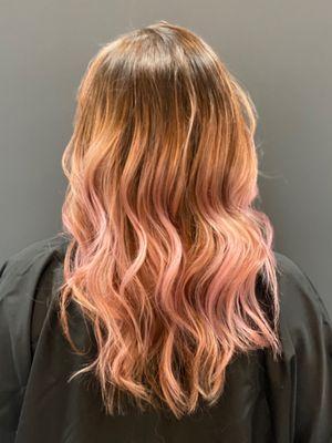 Rose gold balayage