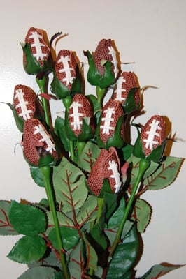 a bro-quet of upcycled football roses for your hubby!