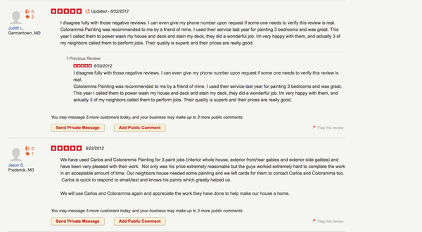 REAL REVIEWS FROM REAL CUSTOMERS HIDDEN "FILTERED" BY YELP