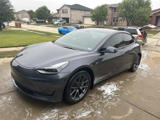 Tesla model 3 handwash detail