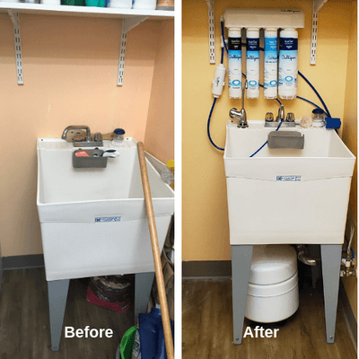 Culligan Aqua Cleer Drinking Water System in a Laundry