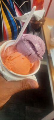 Grape, mamey and pine nut ice cream