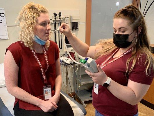 Learning to accurately take a patient's temperature is a key skill to learn as a medical assisting student.