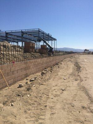 Desert Hot Springs, Ca. 
 1/4 Mile Long Retaining Wall.