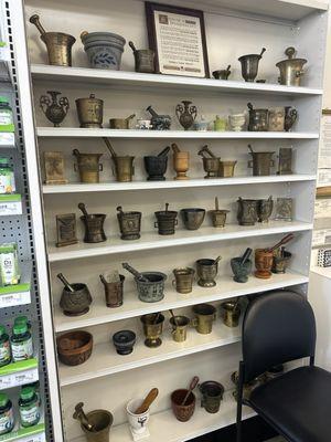 Cool collection of mortars and pestles.