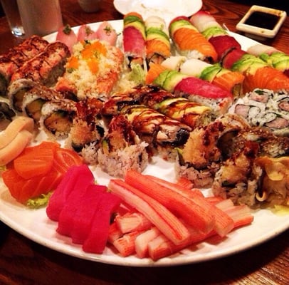 All You Can Eat sushi platter