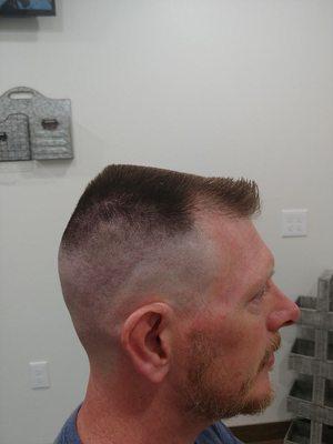 Balding sides and back Flat Top with front longer!