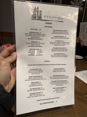 Dinner Menu