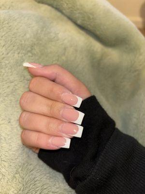 Short acrylic french tip nails