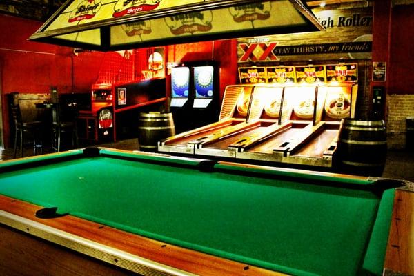 Pool, dart, basketball, and Skee-Ball!