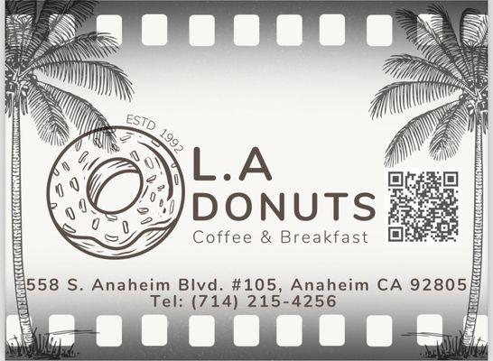 LA Donuts Logo with QR Code