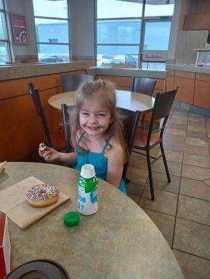 4 year old Lexie still enjoys Tim Hortons!