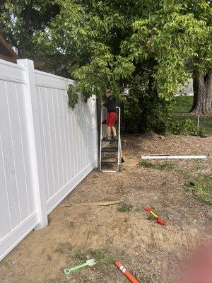 Vinyl Fence Install