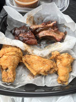 BBQ ribs and wings