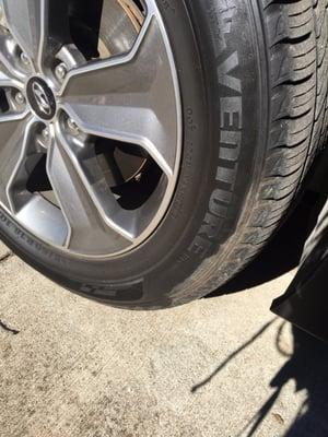 They tried to shine my tires without cleaning them...