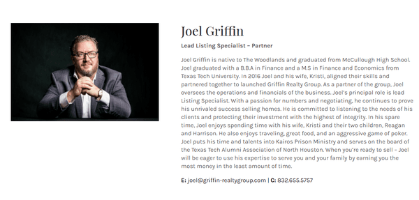 Joel Griffin Lead Listing Specialist - Partner