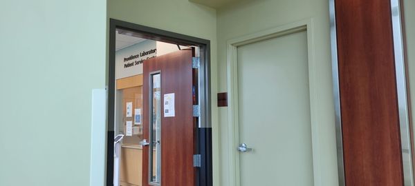 The entrance to the lab waiting room.