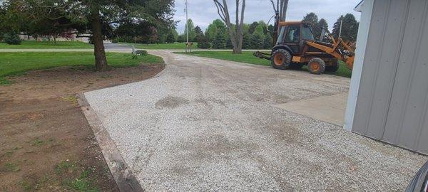 Limestone driveway