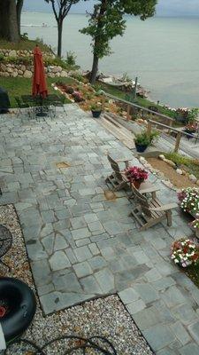 Tumbled flagstone patio