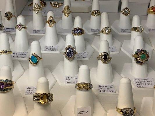 We have rings, earrings, pendants, and more.