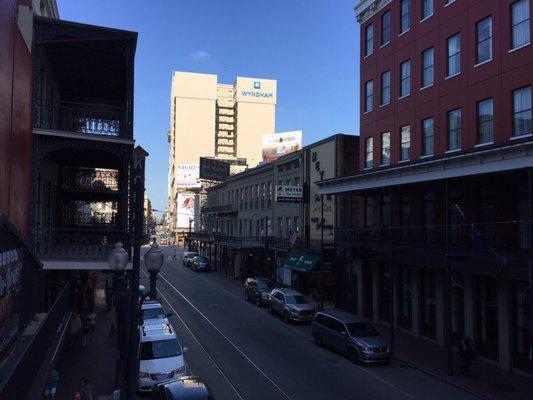 View towards Bourbon St and Starbucks