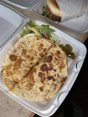 Asada quesadilla - all the way