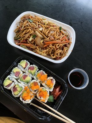 J44. Tuna Avocado Roll, J51. Asian Roll #21. Pork Lo Mein