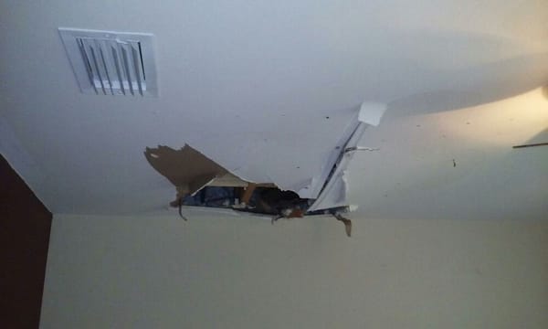 Damaged drywall