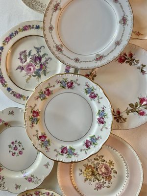 An assortment of our vintage dinner plates