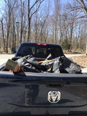 Light load, construction debris from a porch job