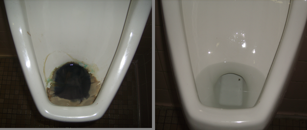 Before and After Restroom Sanitation and Cleaning