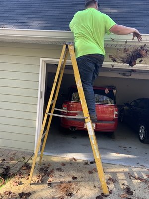 Gutter cleaning service.