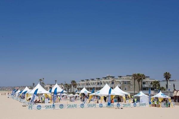 Providing Audio Production and DJ Services at the 2012 Shape Summer Beach Tour Event at Hermosa Beach, CA.