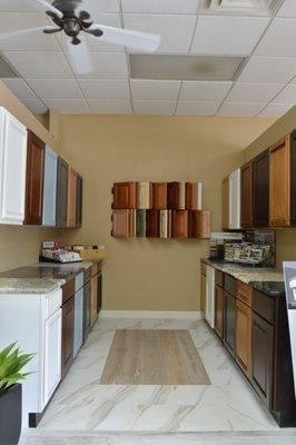 Browse through our Pre-Made or Custom Cabinets, in Any Color! Don't forget we do Countertops, too!